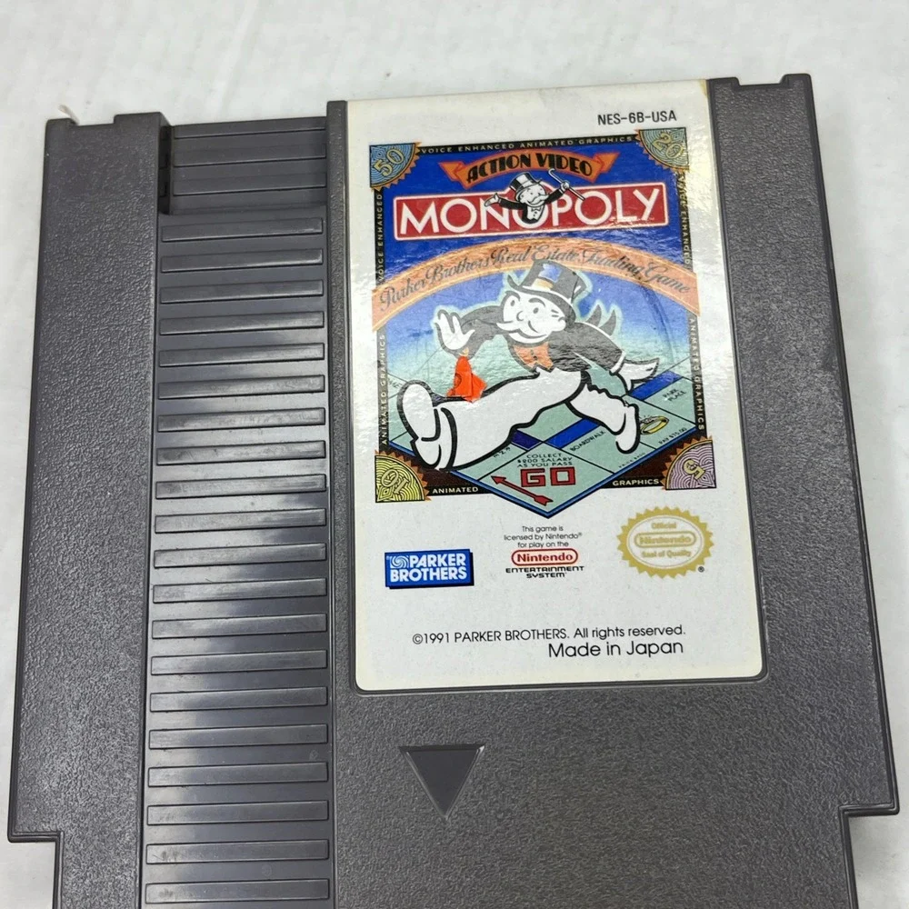 Monopoly Nintendo NES 1991 Cleaned Tested Working Cartridge Only